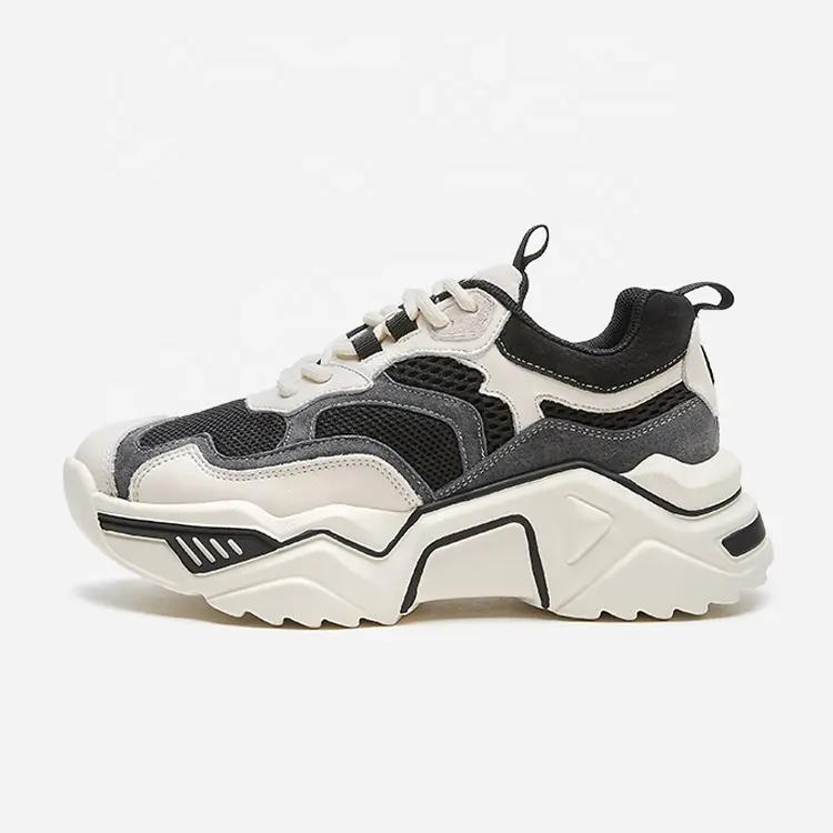 China Brand Customized High Quality Lace-up Mesh Breathable Walking Sport Shoes Clunky Shoes Girls