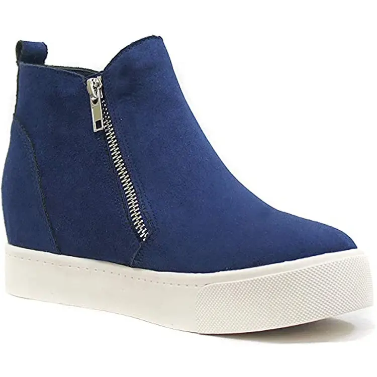 Jian Er Factory Custom Logo New Fashion Mid Top Boots Zapatos Women Men Casual Shoes With Zip